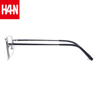 汉（HAN）防辐射近视眼镜男女款 防蓝光电脑护目眼镜纯钛光学框架 43011 枪色 眼镜架