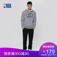 NBA  湖人队麻灰连帽球票印花套头卫衣 2XL