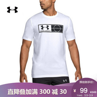 安德玛官方 UA Tag 男子 运动短袖T恤 Under Armour-1314554 白色100 S