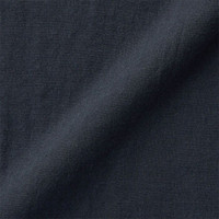 无印良品 MUJI 女式 印度棉双层纱织 衬衫连衣裙 深海军蓝 M-L