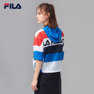 1FILA 斐乐官方 马思纯同款 女子外套 2019秋季新款梭织连帽外套女 骑士蓝-RB 170/88A/L