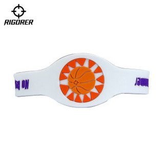 准者新款篮球手环运动球迷硅胶手环男情侣款腕带饰品潮人篮球 白/紫 20CM