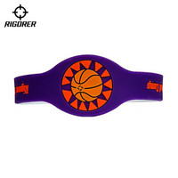 准者新款篮球手环运动球迷硅胶手环男情侣款腕带饰品潮人篮球 白/紫 20CM