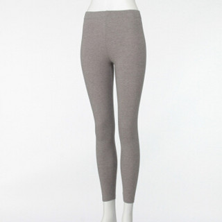 无印良品 MUJI 女式 棉混保暖 十分长收腿裤 中灰色 L