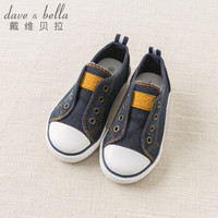戴维贝拉（DAVE＆BELLA） davebella戴维贝拉秋季男女童新款鞋子宝宝牛仔帆布鞋 牛仔蓝 140(鞋内长14cm)