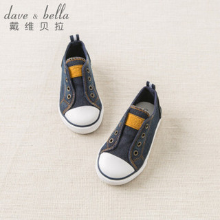 戴维贝拉（DAVE＆BELLA） davebella戴维贝拉秋季男女童新款鞋子宝宝牛仔帆布鞋 牛仔蓝 140(鞋内长14cm)