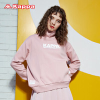 Kappa卡帕 女款运动卫衣套头高领衫休闲圆领长袖外套|K0862WT33D 浅粉色-411 S