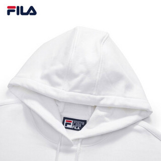 FILA（斐乐） W系列卫衣女冬季新款时尚简约运动休闲针织连帽套头衫女 标准白-WT 165/84A/M