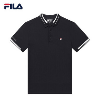 1FILA 斐乐官方 男子短袖POLO衫 2019夏季新款针织短袖衫男装 传奇蓝-NV 180/100A/XL