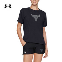 Under Armour 安德玛 UA女子强森Rock Graphic 圆领运动T恤-1345532 黑色001 XL