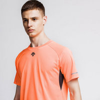 DESCENTE迪桑特 ACTIVE运动版型 男子针织短袖跑步T恤 D8231RTS40 桔色 XL(180/100A)