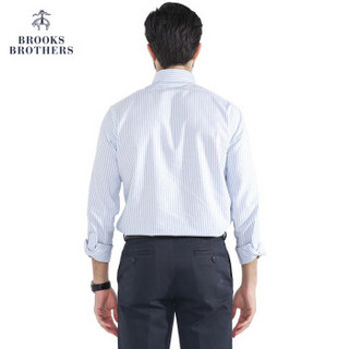 Brooks Brothers/布克兄弟修身版型 男士条纹休闲衬衫 1000056748 4003-蓝色 XL