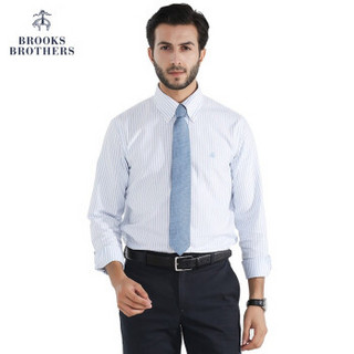 Brooks Brothers/布克兄弟修身版型 男士条纹休闲衬衫 1000056748 4003-蓝色 XL