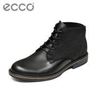 ECCO爱步 17年新款经典短筒男士皮靴 复古牛皮面舒适保暖男鞋 肯顿17SS5120 黑色51205451052 39