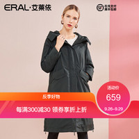 ERAL/艾莱依2018冬季新款羽绒服女 韩版个性口袋外套 橄榄绿 160/84A/M