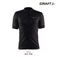 CRAFT夸夫特Reel男款短袖骑行服T恤速干自行车骑行服上衣短袖男 黑色/亮橙 L