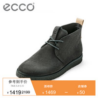 ECCO爱步冬季靴子男 复古保暖短靴户外休闲皮靴 酷锐200364 深灰色20036405308 40