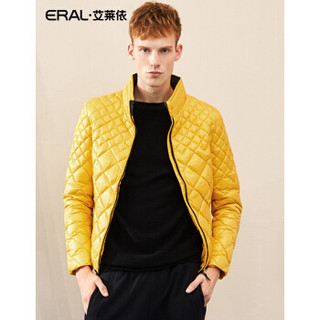 艾莱依冬装韩版男士青少年外套休闲保暖羽绒服ERAL9003D 战袍黄 M