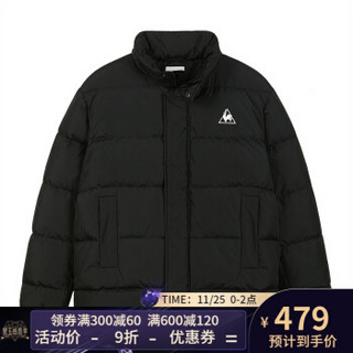 乐卡克法国公鸡加厚时尚休闲短装羽绒服男CBT-5831193 黑色 XL