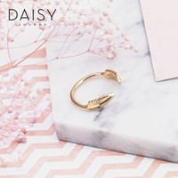 DAISY London Native Spirit灵兽星座系列 SR826_GP 女士羽毛925银18K金戒指 S码