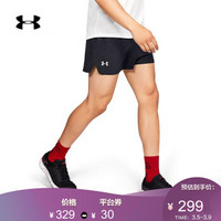 安德玛官方UA Launch SW Split男子运动短裤 Under Armour-1326570 黑色001 L