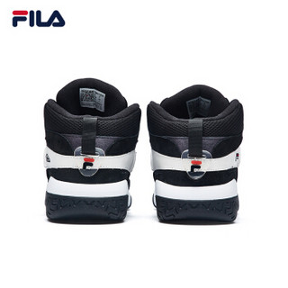 （3.13预售）FILA 斐乐官方 W系列男篮球文化鞋 Barricade王源同款 黑色/标准白-BW 44.5