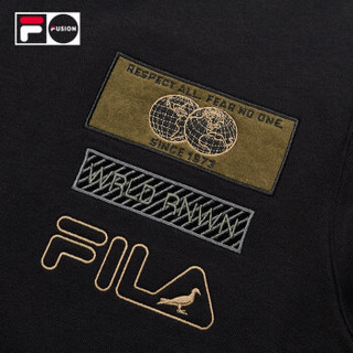 FILA FUSION X STAPLE 斐乐 男子卫衣 2019秋季新款拼接套头卫衣 深黑-BK 175/96A/L