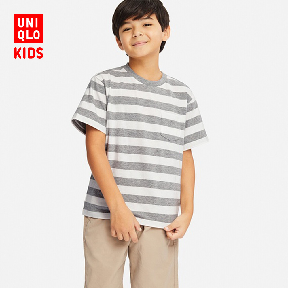 uniqlo 优衣库 童装 条纹圆领t恤短袖