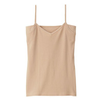 无印良品 無印良品 MUJI 女式 棉质凉爽 带吸汗衬垫 吊带衫 淡黄色 XL