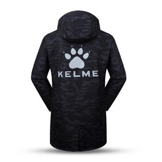 KELME卡尔美户外情侣冲锋衣男女长款羽绒内胆防水登山服K46C1041 迷彩黑 男 XL