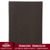 无印良品 MUJI 植林木纸 不易透页双环笔记本 暗灰色 A7/48张/6mm横线