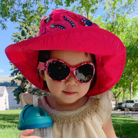 澳洲BanZ 儿童婴幼儿双面沙滩防晒太阳帽 0-2岁 夏季出游轻薄宽帽檐防紫外线遮脸遮阳帽 粉色怪兽 0-2岁 头围:45-50cm