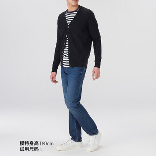 无印良品 MUJI 男式 牦牛绒羊毛 开衫 黑色 M