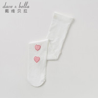 davebella戴维贝拉2019夏装新品女儿童连裤袜打底裤 宝宝薄款丝袜 白色 6Y-8Y(建议身高120-140cm)