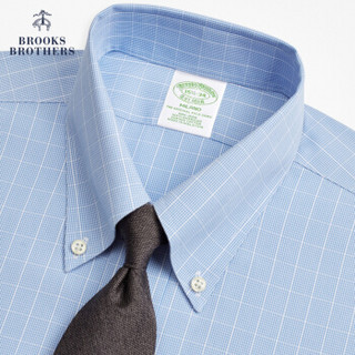 Brooks Brothers/布克兄弟男士修身免烫牛津纺正装衬衫1000069115 4003-蓝色 17/34