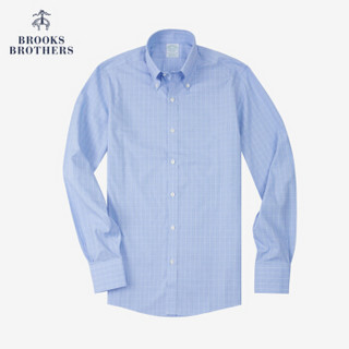 Brooks Brothers/布克兄弟男士修身免烫牛津纺正装衬衫1000069115 4003-蓝色 17/34