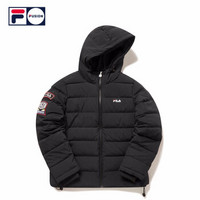 1FILA FUSION 斐乐女子连帽梭织羽绒服2019冬季新款运动时尚羽绒服女装 黑色-BK 165/84A/M