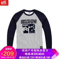 PONY/波尼秋冬男女套头卫衣纯棉女款运动衫休闲男运动服71M2GS02 黑色(女款) XL