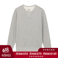 无印良品 MUJI 男式 粗细不均棉纱毛圈 运动衫 炭灰色 S