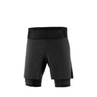 萨洛蒙（Salomon）男款透气运动跑步短裤EXO TWINSKIN SHORT M C10460黑色 XL