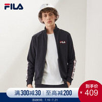 FILA（斐乐）2019 W系列男外套春季新款串标LOGO运动休闲外套针织舒适上衣男 传奇蓝-NV 170/92A/M