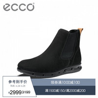 ECCO爱步高帮鞋男透气男靴时尚切尔西靴 透氧400164 黑色40016481001 42