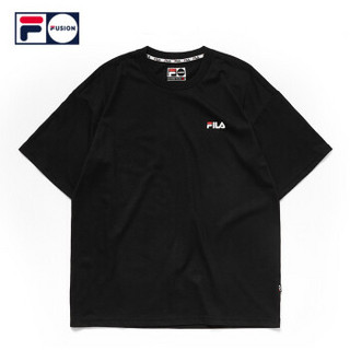 FILA FUSION 系列 斐乐 男子短袖T恤 2019夏季新款 街头潮流针织短袖衫 黑色-BK 185/104A/XXL