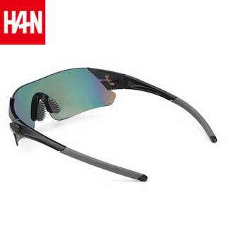 汉（HAN）运动太阳镜墨镜男款炫彩骑行开车驾驶眼镜 59414 亮黑色