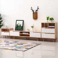 喜视美 全实木电视柜  白抽120电视柜+高柜+矮柜