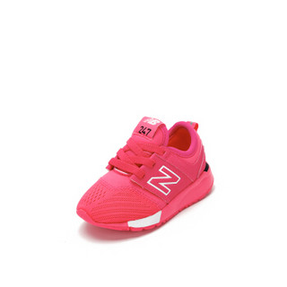 New Balance nb小童鞋男 幼儿园小白鞋 儿童白色运动鞋 女 247系列17新品 KA247PWI/玫红色 26码/15cm