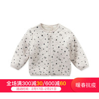 davebella戴维贝拉男童秋冬季新品夹棉内胆 男宝宝加绒保暖上衣DB4273-B 星星印花 80cm(24M(建议身高73-80cm))