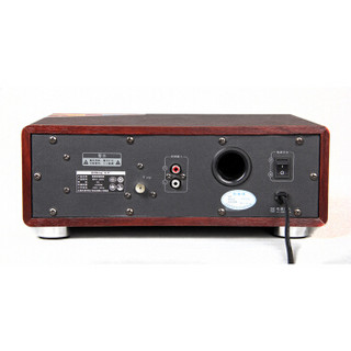 奇声（QISHENG） 无线蓝牙音响 全木质回音壁桌面智能音响 FM收音机音响低音炮音响 红木纹普通版