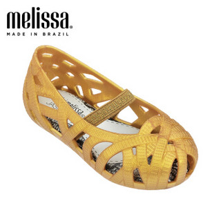 Melissa梅丽莎 JEAN +JASON WU平底镂空儿童果冻鞋单鞋凉鞋31853 金色 22.5