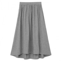 無印良品 MUJI 無印良品 女式 莫代尔棉拖脚背长裙 灰色 L